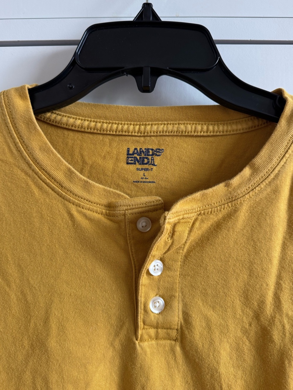 Land’s End Super-T Long Sleeve Henley Shirt - Picture 3 of 5